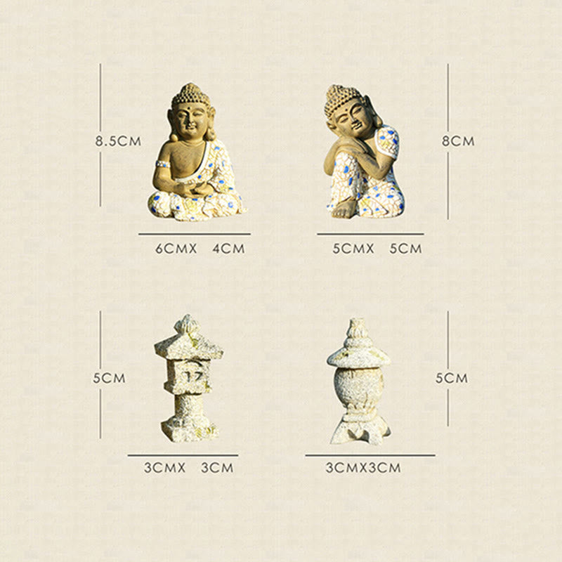 Statue de Bouddha Zen en Méditation Sérénité Figurine en Résine Décoration de la Maison