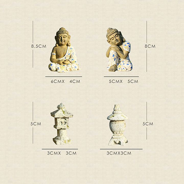 Statue de Bouddha Zen en Méditation Sérénité Figurine en Résine Décoration de la Maison