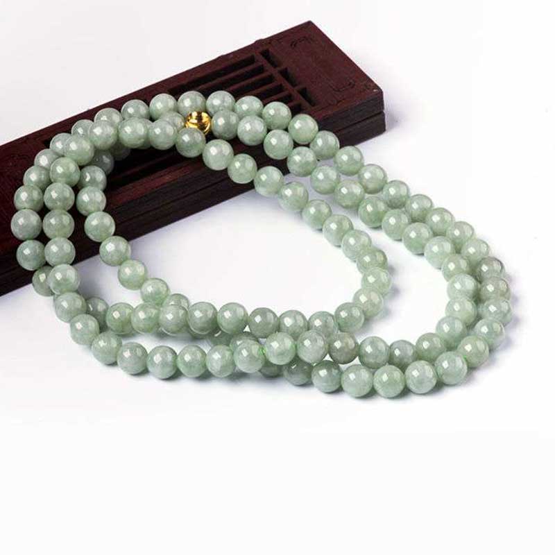 Bracelet Mala porte-bonheur en jade 108 perles