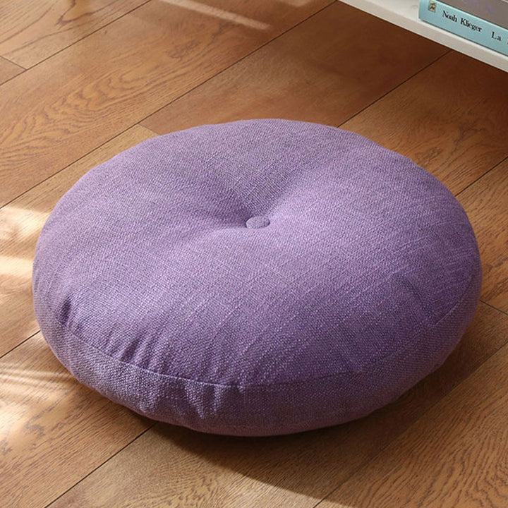 Coussin de siège de méditation en lin à motif simple Buddha Stones et lotus, décoration de salon pour la maison - Détachable - 40cm*10cm - Orchidée - image 13