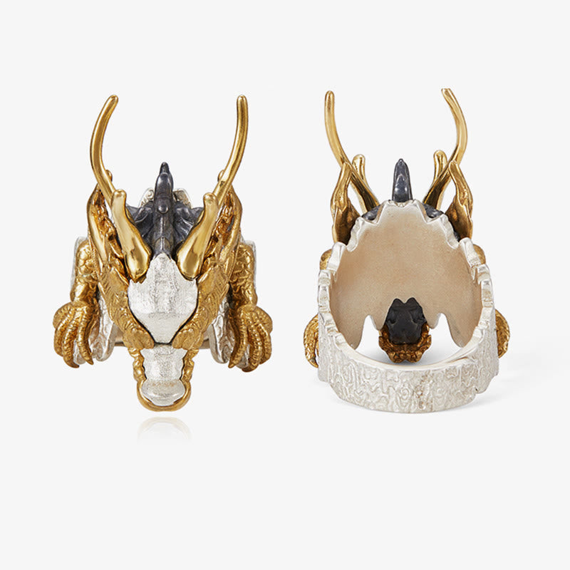 Pendentif bague réglable en argent sterling 925 Buddha Stones et dragon porte-bonheur et protection - image 6