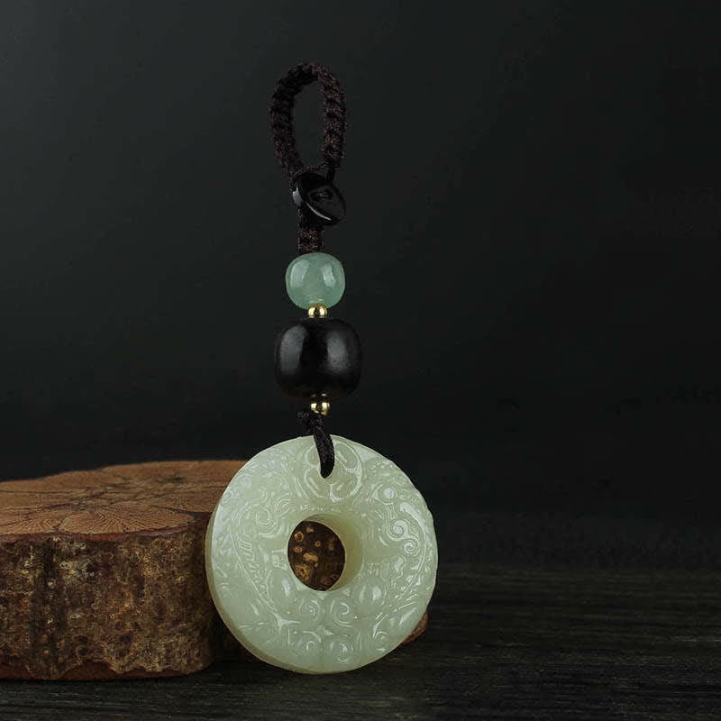 Porte-clés Buddha Stones PiXiu Jade Peace Buckle Abondance Richesse
