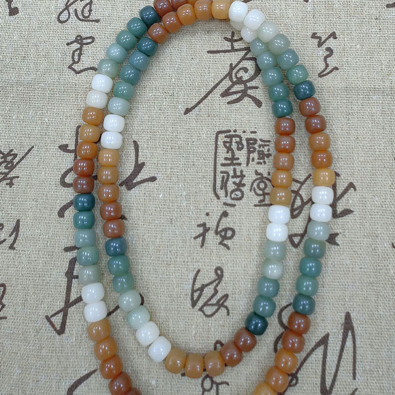 Bracelet Mala 108 Buddha Stones dégradé Bodhi Seed Green Tara Buddha gravé Peace Harmony