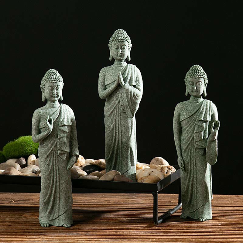 Buddha Stones Méditation Tibétaine Contemplation Bouddha Sérénité Compassion Statue Figurine Décoration