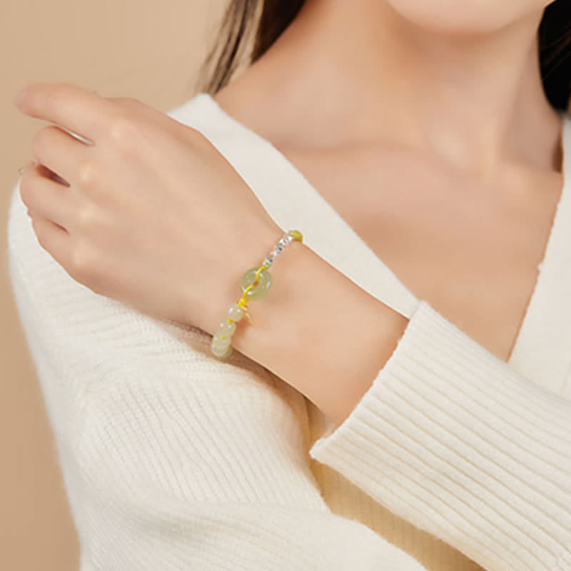 Bracelet porte-bonheur en perles de jade Hetian en argent sterling 925 Buddha Stones