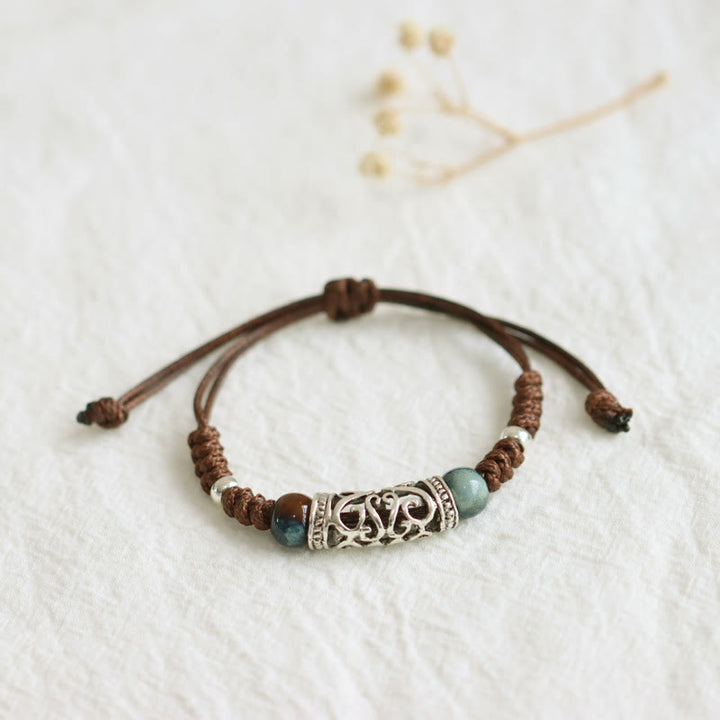 Bracelet de richesse en perles de céramique du Tibet