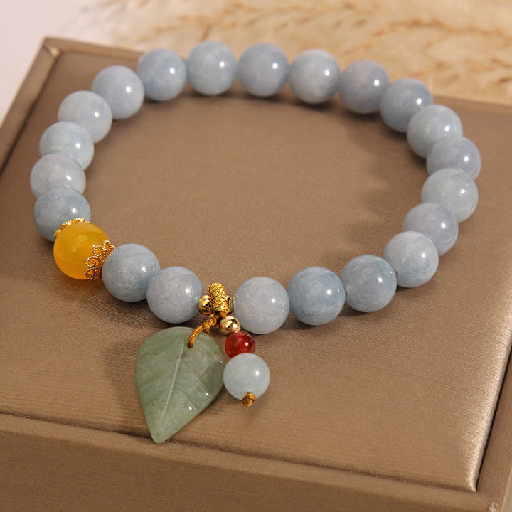 Bracelet de guérison en jade et aigue-marine avec Buddha Stones