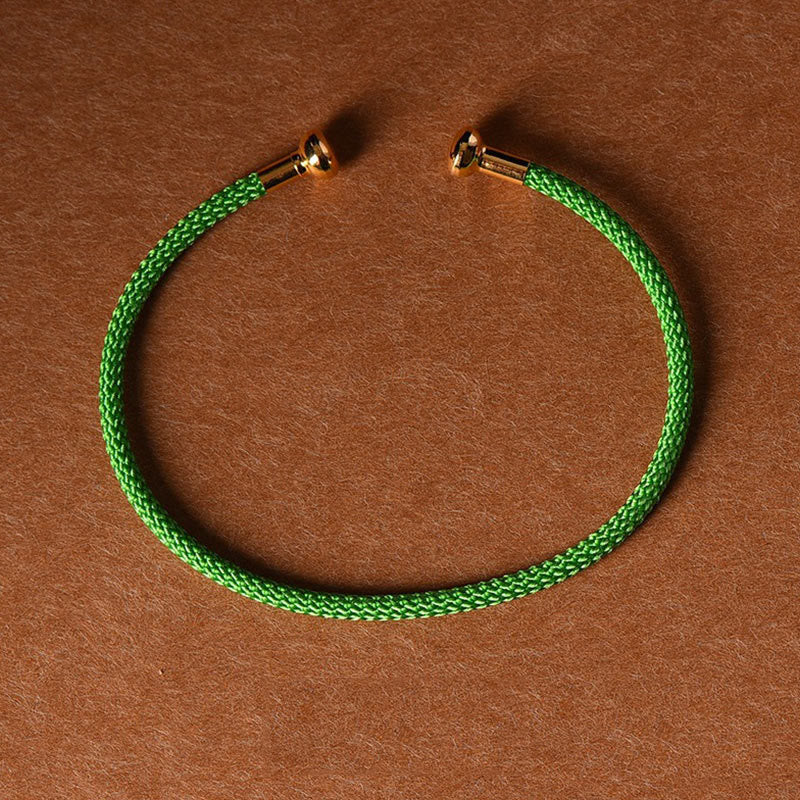 Bracelet manchette tressé fait main avec Buddha Stones au design simple - Vert - image 31