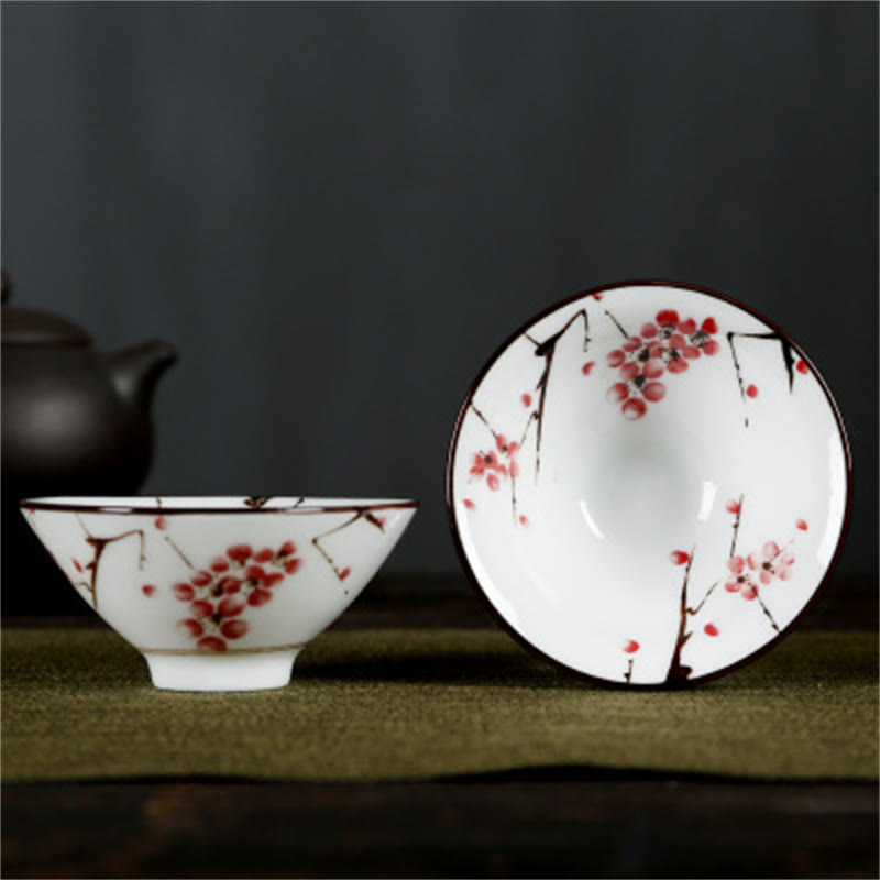 Buddha Stones Fleurs Fu Caractère Montagnes Lotus Fleurs de cerisier Tasse à thé en céramique Tasse à thé Kung Fu