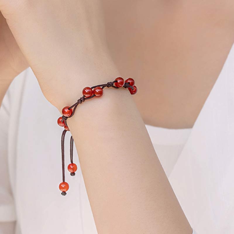Bracelet calme en agate rouge, agate mousse et cinabre de Buddha Stones