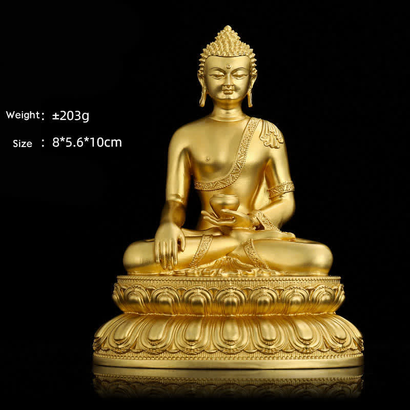 Figurine de Bouddha de médecine Amitabha Shakyamuni Statue de sérénité en cuivre Décoration de la maison - Shakyamuni de 10 cm - image 1