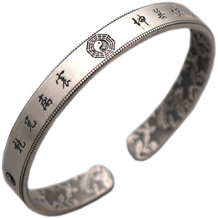 Bracelet d'équilibre Bagua Yin Yang en argent sterling 999 Buddha Stones