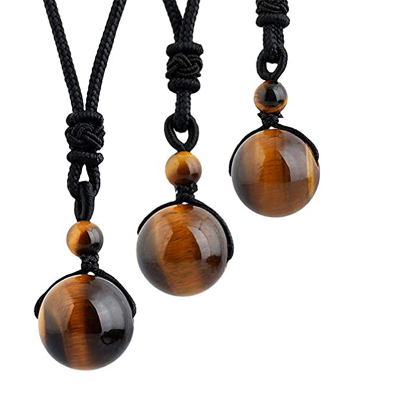 Ensemble collier et bracelet en œil de tigre tibétain Buddha Stones