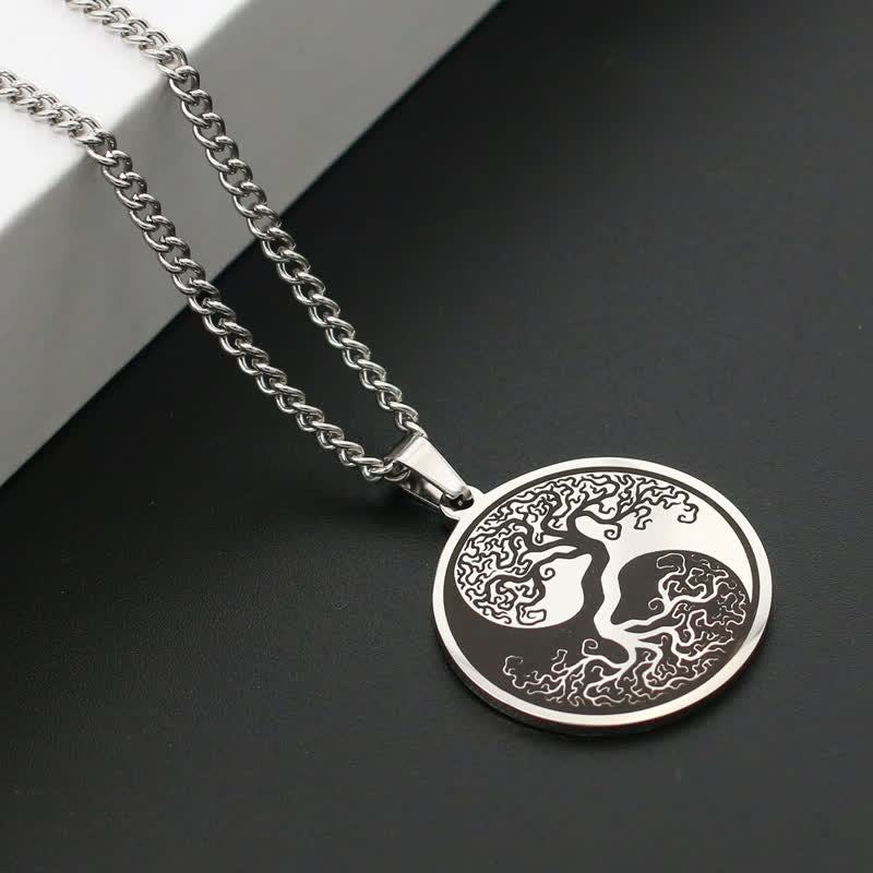 Collier pendentif en acier titane avec Buddha Stones et arbre de vie - image 6