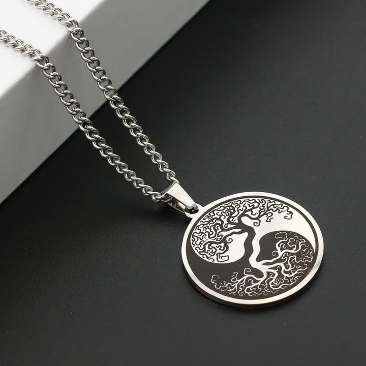 Collier pendentif en acier titane avec Buddha Stones et arbre de vie - image 6