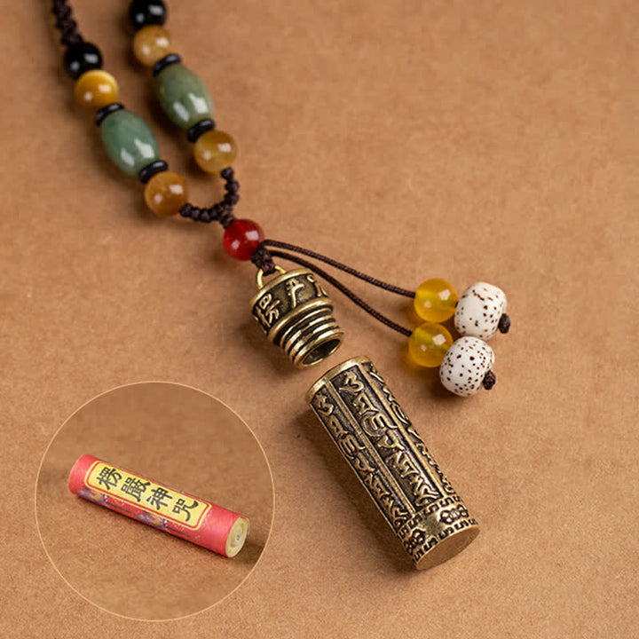 Buddhastoneshop Tibet Om Mani Padme Hum Agate Shurangama Sutra Protection Collier Pendentif - image 16