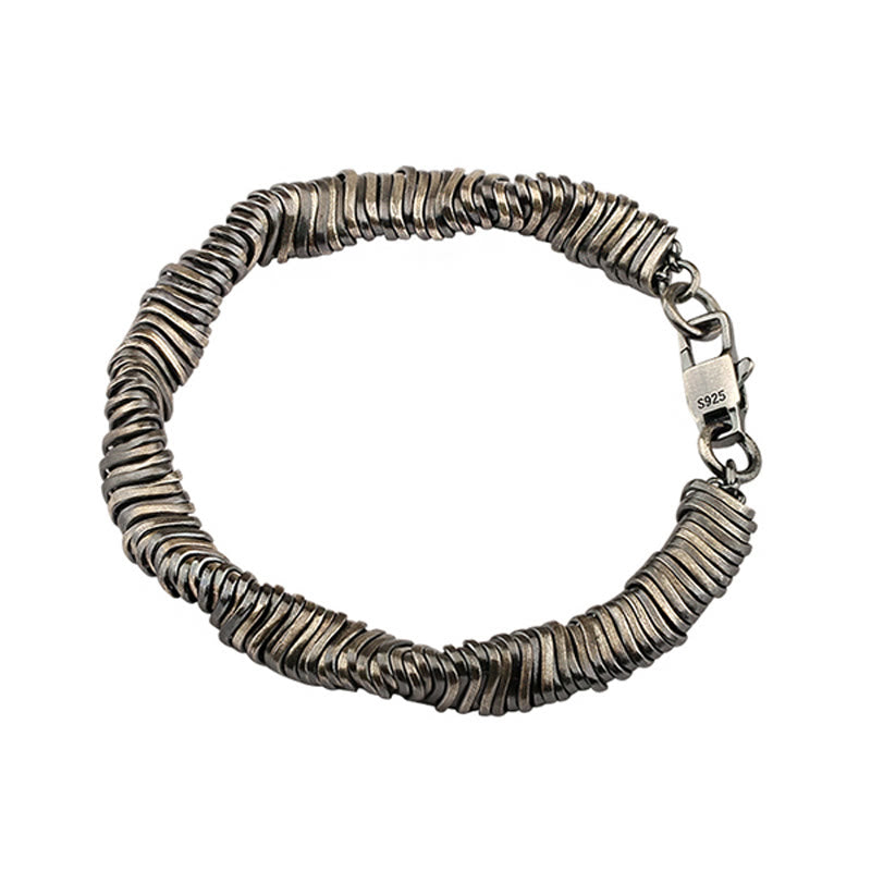 Bracelet chaîne de guérison de richesse au design torsadé vintage en argent sterling 925 Buddha Stones - image 13