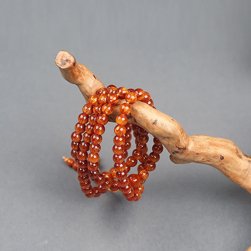Bracelet Mala positif de réussite en saule de mer doré Buddha Stones