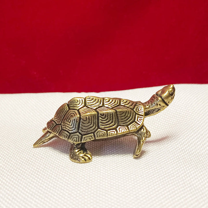 Buddha Stones Mini Petite Grenouille Tortue Koi Poisson Escargot Crabe Cuivre Richesse Décoration de la Maison - Tortue de longévité - image 12