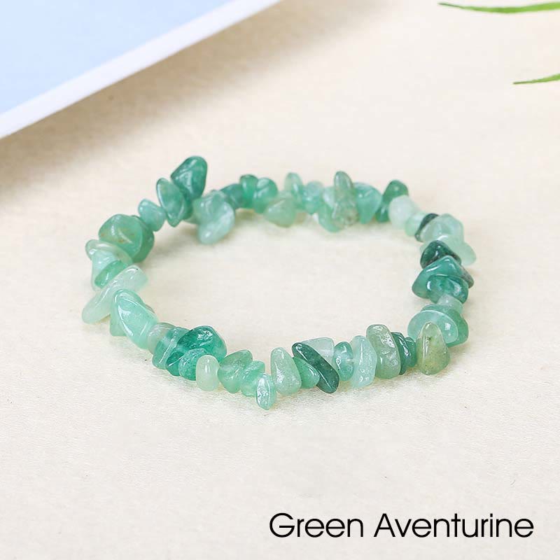 Bracelet apaisant et chaleureux en pierre de cristal de forme irrégulière naturelle - Aventurine verte (Tour de poignet : 15-16 cm) - image 70