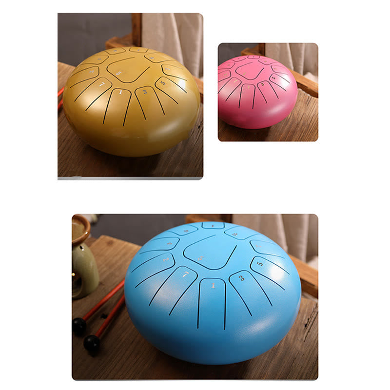 Buddha Stones Steel Tongue Drum Kit de batterie de yoga de méditation de pleine conscience de guérison sonore 11 notes 8 pouces - image 27