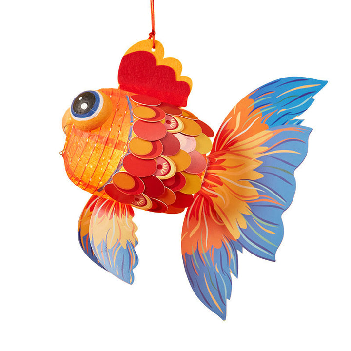 Lanterne en papier en forme de poisson Koi porte-bonheur en Buddha Stones pour décoration de fête de la mi-automne