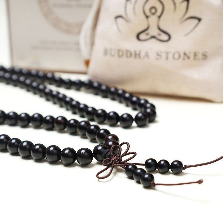 Bracelet Mala 108 Buddha Stones Prière Méditation Bois de Santal Élastique - image 11