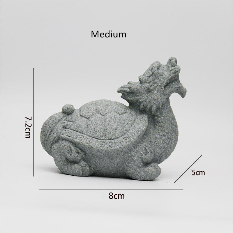 Buddha Stones Lion Fu Foo Chiens Éléphant Éloignez le Mal Bénédiction Décoration de la Maison - Tortue moyenne - image 16