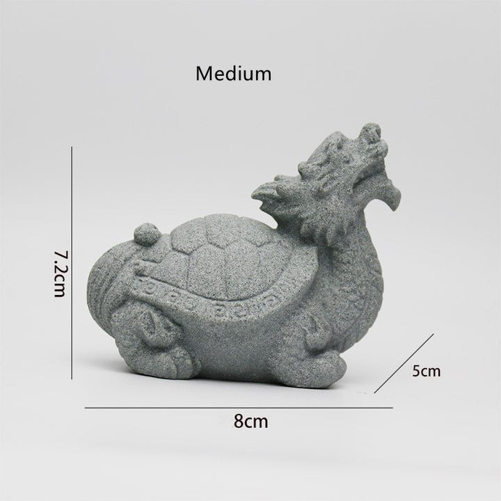 Buddha Stones Lion Fu Foo Chiens Éléphant Éloignez le Mal Bénédiction Décoration de la Maison - Tortue moyenne - image 16
