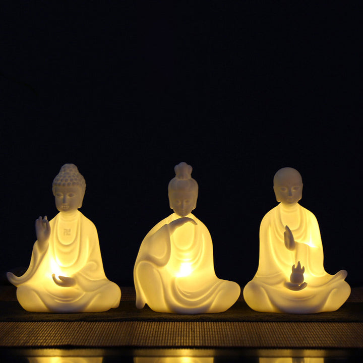 Décoration LED en céramique avec bénédiction du Bouddha Avalokitesvara Ksitigarbha Bodhisattva - image 0