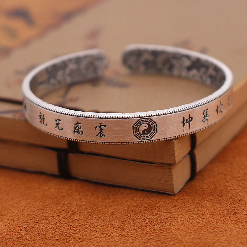 Bracelet d'équilibre Bagua Yin Yang en argent sterling 999 Buddha Stones
