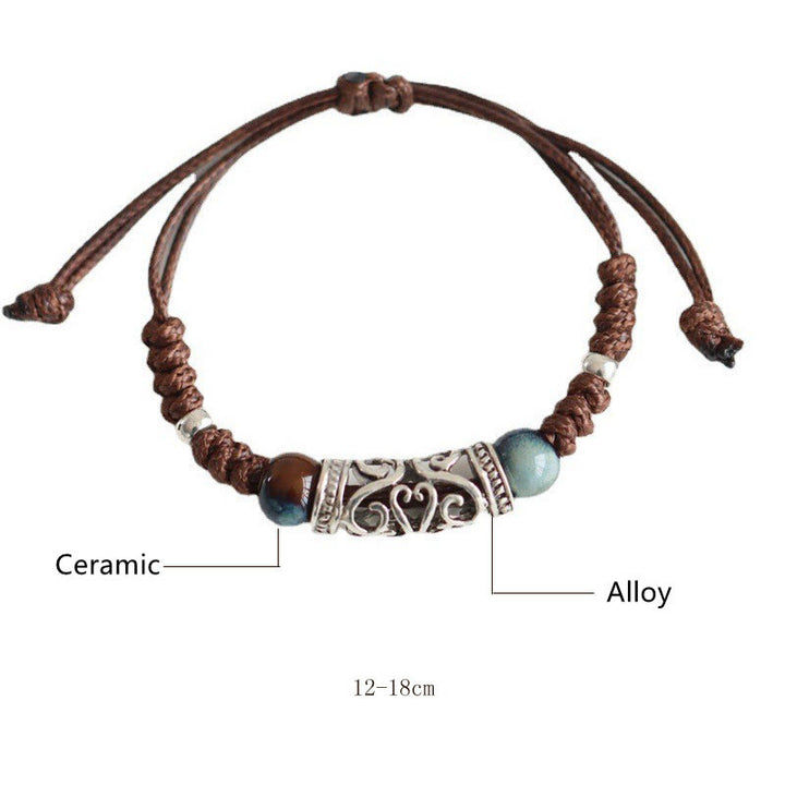 Bracelet de richesse en perles de céramique du Tibet