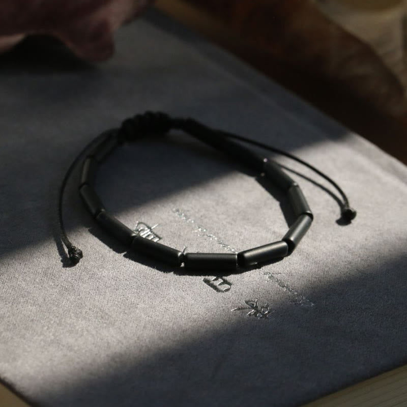 Bracelet de protection et de soutien en perles d'onyx noir Buddha Stones