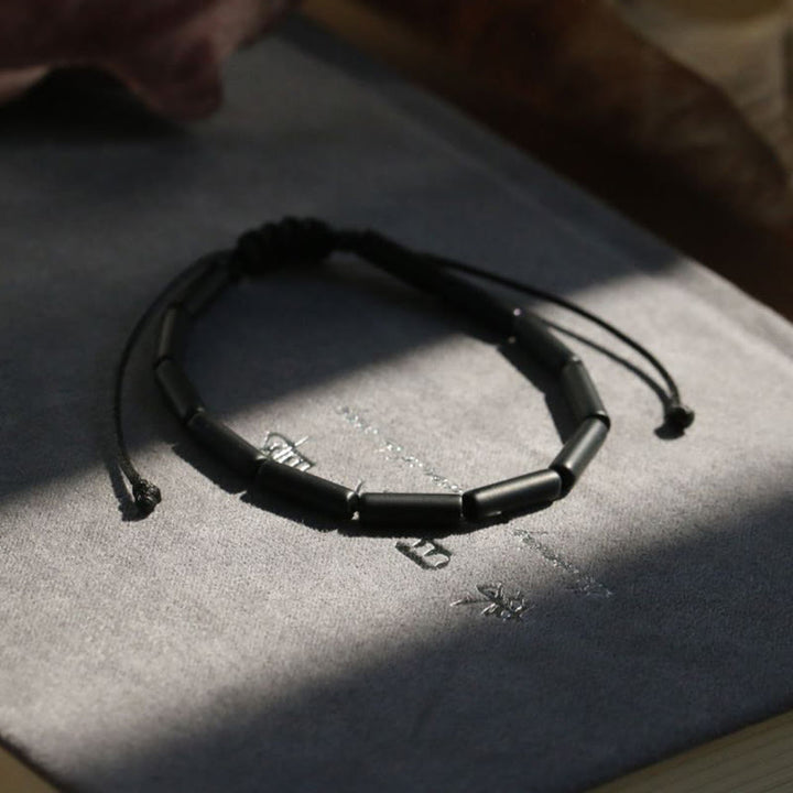 Bracelet de protection et de soutien en perles d'onyx noir Buddha Stones