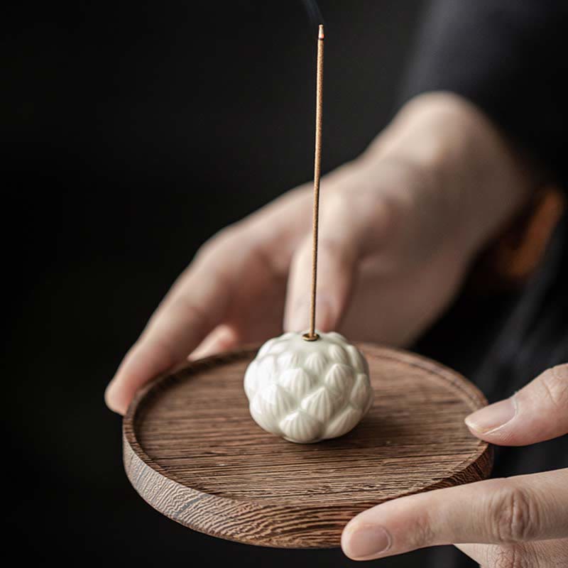 Brûleur d'encens en céramique en forme de mini Buddha Stones