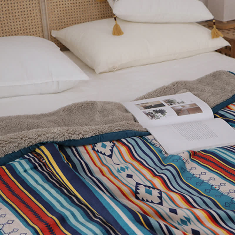 Couverture de lit douce et chaude à motifs géométriques de Buddha Stones - image 19