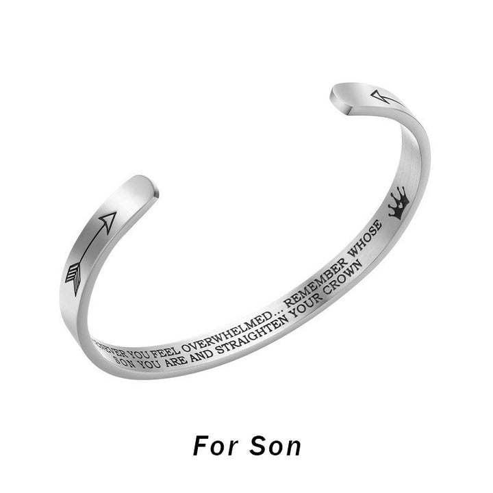 Bracelets inspirants en Buddha Stones Cadeau personnalisé pour elle Lui Mantra gravé Bracelet manchette Bijoux couronne