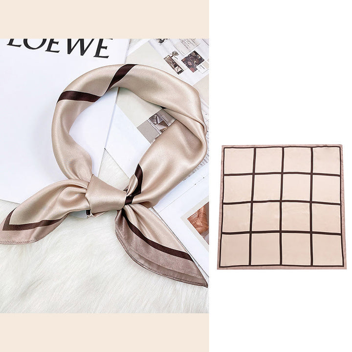 Foulard pour cheveux en soie de mûrier 100 % Buddha Stones et scène pastorale en montgolfière