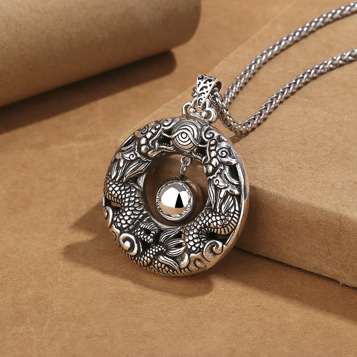 Collier pendentif de protection en cuivre avec perles de jeu de dragon double Buddha Stones - image 2