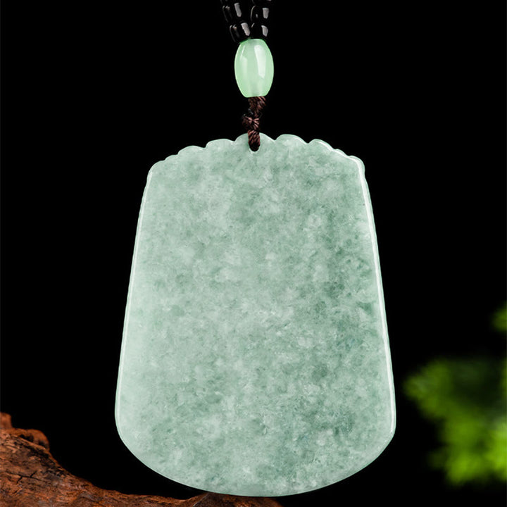 Collier avec pendentif en chaîne de perles de protection en jade et pierre de Buddha Stones Année du Dragon Zodiaque chinois