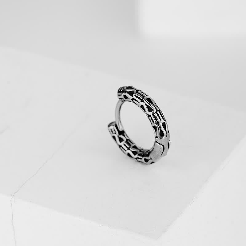 Boucles d'oreilles d'équilibre en acier titane à motif rétro