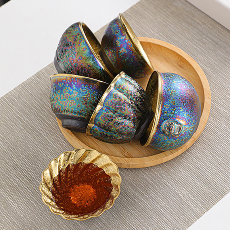 Tasses à thé en céramique colorées Buddha Stones