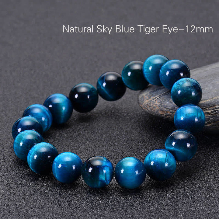 Bracelet de protection œil de tigre bleu Buddha Stones - image 5