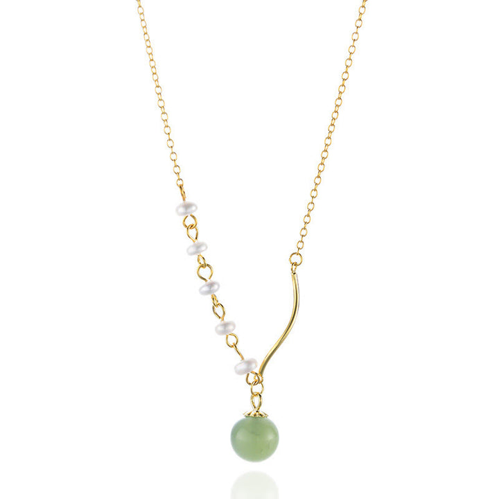 Collier avec pendentif porte-bonheur en perles de jade Hetian naturelles de Bouddha Stones