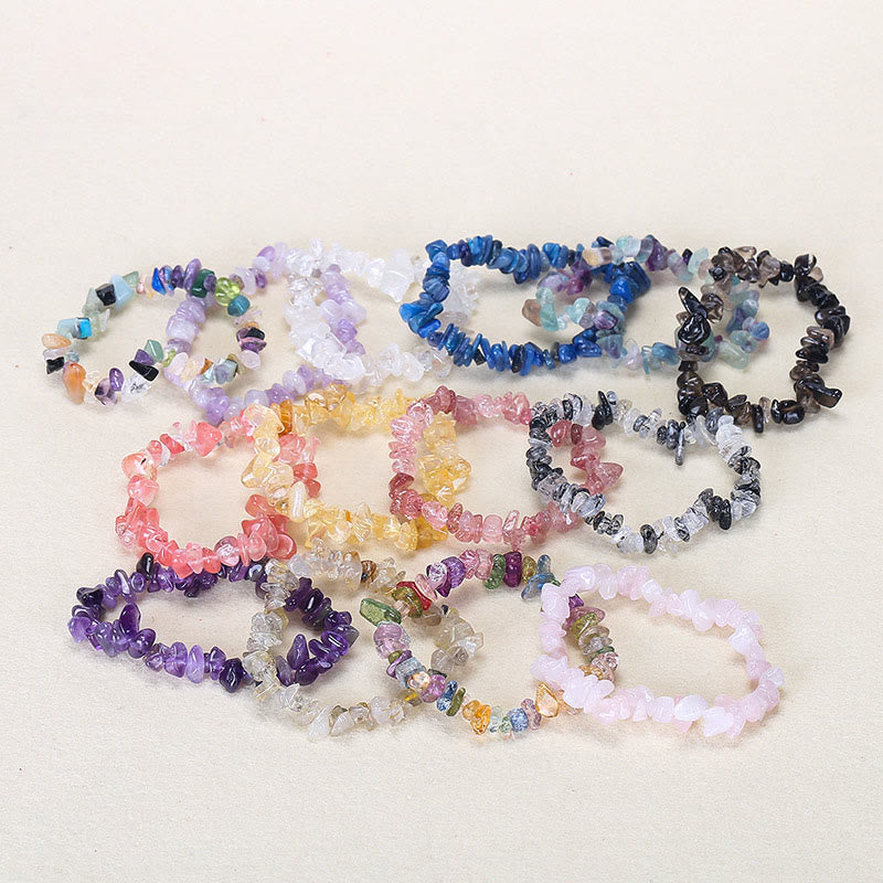 Bracelet apaisant et chaleureux en pierre de cristal de forme irrégulière naturelle - image 1