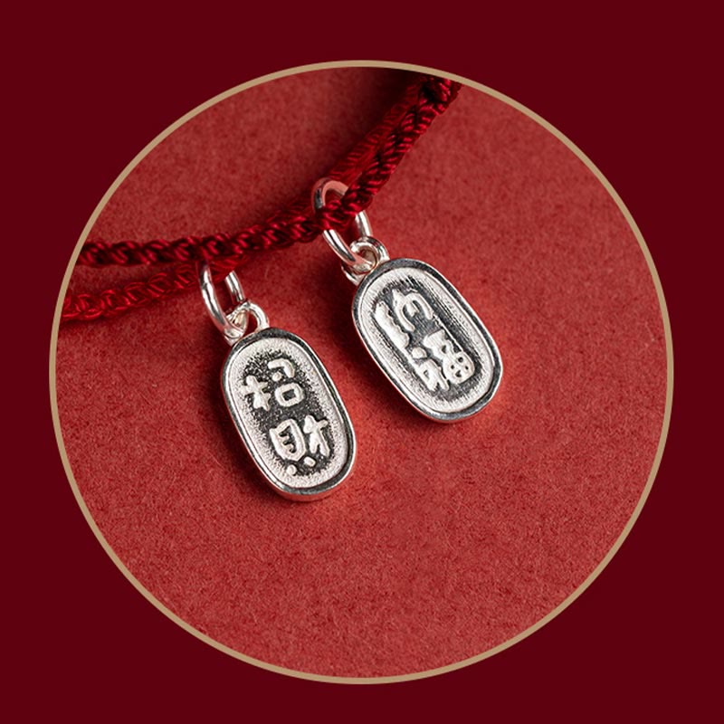 Bracelet en argent sterling 925 avec Buddha Stones et cordon rouge porte-bonheur, paix, joie, lotus, paix