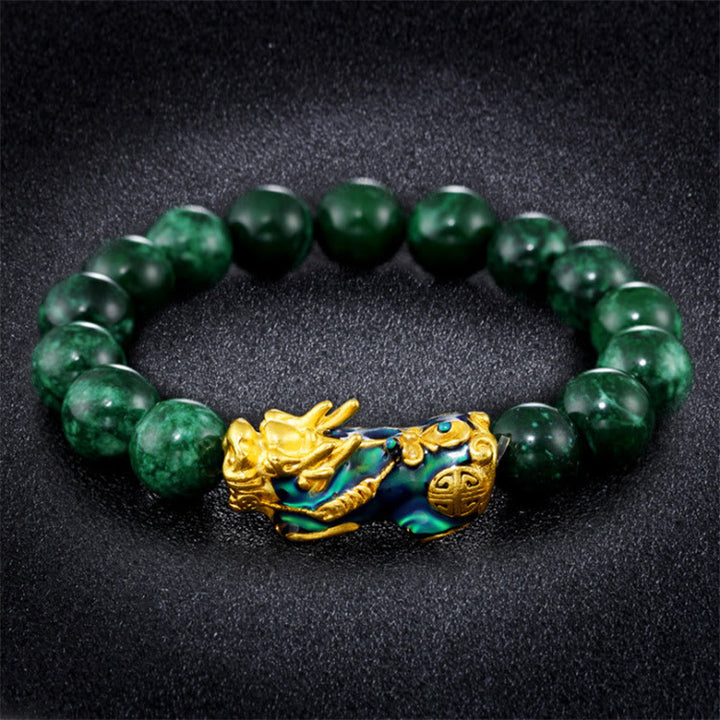 Bracelet de protection d'abondance en jade Pixiu Buddha Stones
