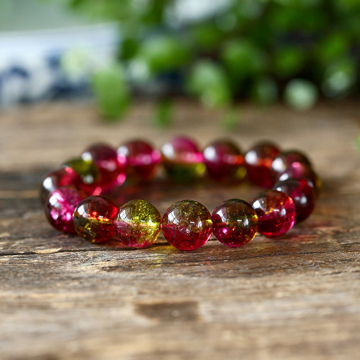 Bracelet de sagesse et d'amour en tourmaline naturelle Buddha Stones