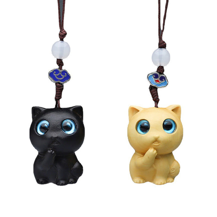 Buddha Stones Thuja Sutchuenensis Bois de santal vert Buis Mini Animal mignon Lapin Chat Cerf Baleine Prospérité Téléphone Décorations suspendues - image 18