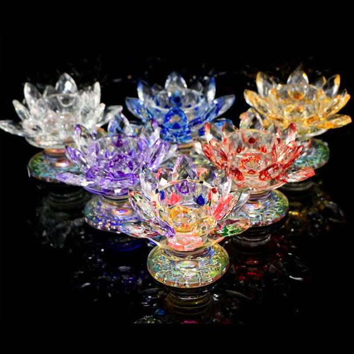 Bougeoir en cristal en forme de fleur de lotus pour la maison ou le bureau